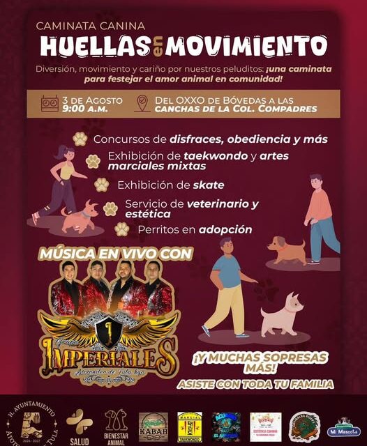 Organizan caminata canina “𝗛𝘂𝗲𝗹𝗹𝗮𝘀 𝗲𝗻 𝗠𝗼𝘃𝗶𝗺𝗶𝗲𝗻𝘁𝗼” en Atotonilco de Tula