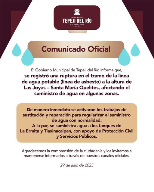 #Comunicado #TepejiDelRio
