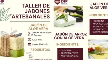 El gobierno de #TepejiDelRío te invita a participar en el Taller de Jabones Artesanales.