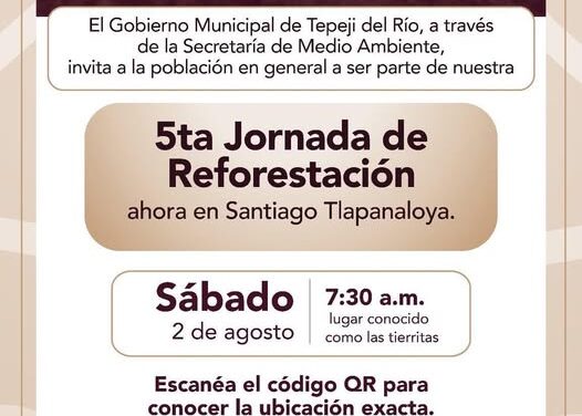 Invitan a los tepejanos a participar en la 5a. Jornada de Reforestación