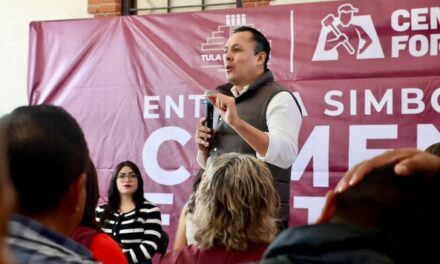 Cristhian Martínez entrega 1500 toneladas de cemento Fortaleza a colonias y comunidades de Tula