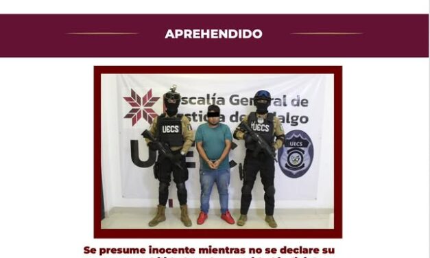 Detienen a probable responsable de secuestro agravado cometido en Tlaxcoapan, contra un chofer del transporte público.