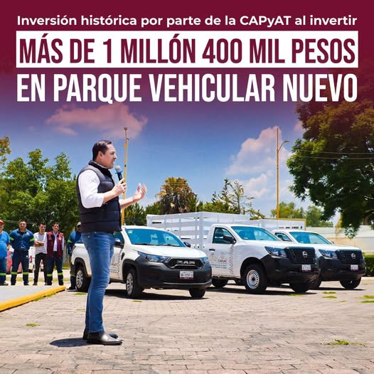 Tula de Allende fortalece la CAPyAT con la entrega de nuevo parque vehicular
