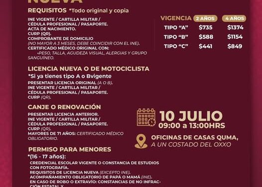 Tramita tu licencia de conducir en Casas Quma