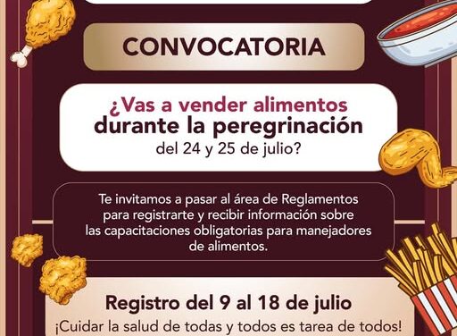 Abren registro para manejadores de alimentos que venderán durante el paso de la peregrinación en Tepeji