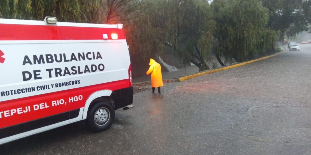 La Unidad Municipal de Protección Civil y Bomberos Tepeji del Río, atiende los siguientes reportes derivados de las lluvias registradas la tarde de este domingo.