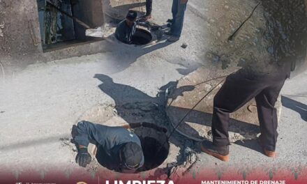 Realizan trabajos de mantenimiento en el sistema de drenaje de la localidad de Praderas