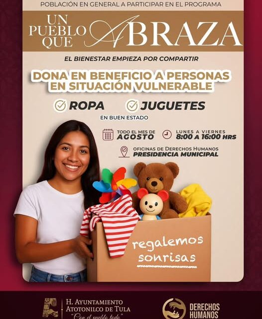 Invitan a sumarse al programa «Un pueblo que abraza» en Atotonilco de Tula