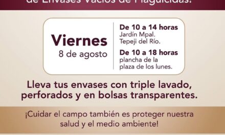 Participa en la Jornada de Recolección de Envases Vacíos de Plaguicidas en Tepeji del Río