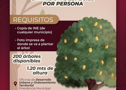 Continúa la donación de árboles frutales en Atotonilco de Tula