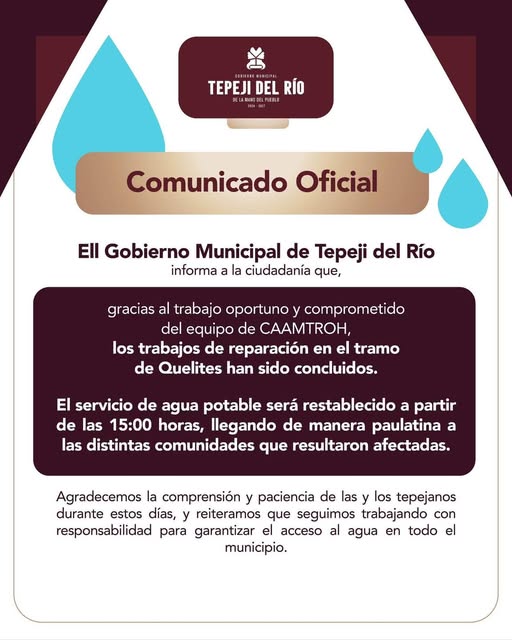 El gobierno de #TepejiDelRío informa: