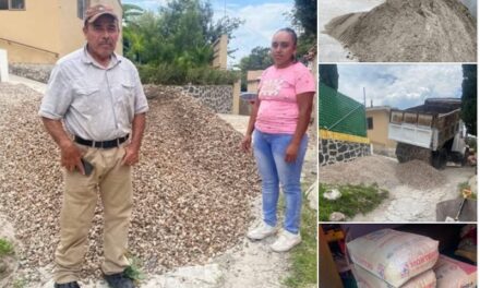 Entregan apoyos a familias afectadas por inundación en la calle Nogal