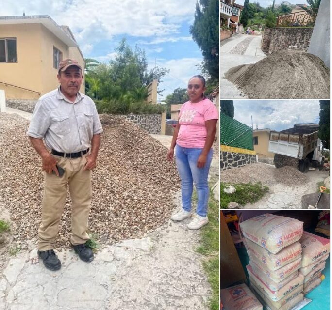 Entregan apoyos a familias afectadas por inundación en la calle Nogal
