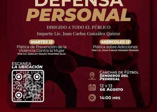 Impartirán Taller de Defensa Personal en Atotonilco de Tula