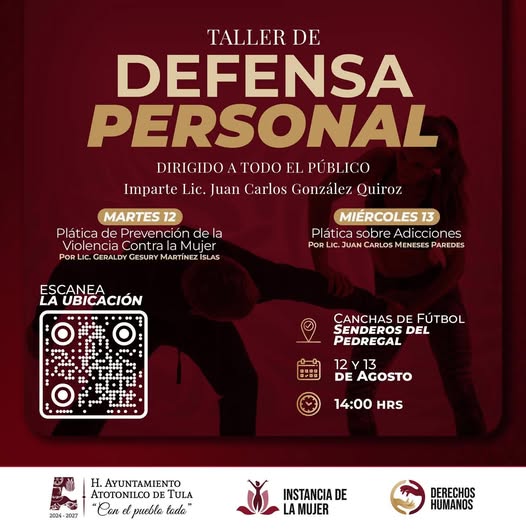 Impartirán Taller de Defensa Personal en Atotonilco de Tula
