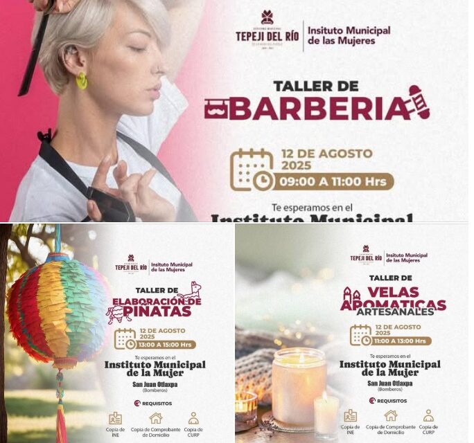 Invitan a participar en los talleres de Barbería, Piñatería y Velas Aromáticas