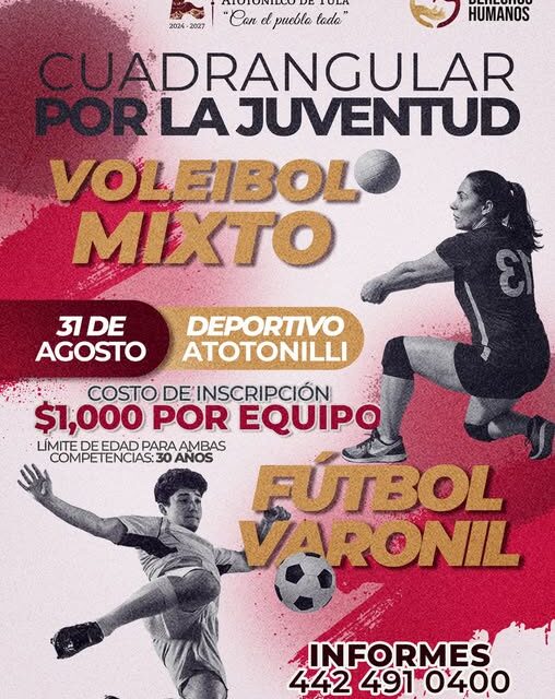 Organizan Cuadrangular por la Juventud en Atotonilco de Tula