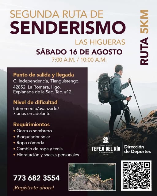 Participa en la Segunda Ruta de Senderismo: Las Higueras en Tepeji del Río