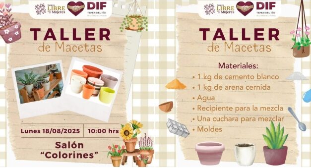 Impartirán Taller de Macetas en el Tepeji