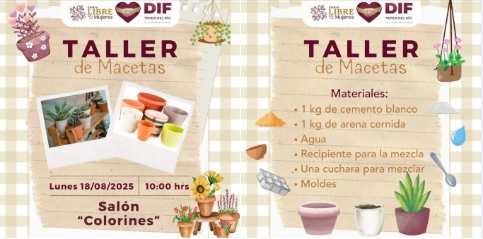 Impartirán Taller de Macetas en el Tepeji