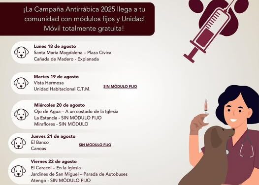En #TepejiDelRío continua la Campaña Antirrábica.