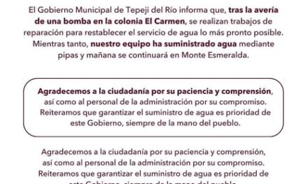 Comunicado Gobierno de Tepeji del Río