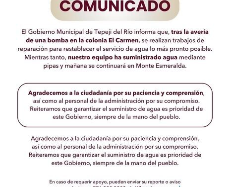 Comunicado Gobierno de Tepeji del Río