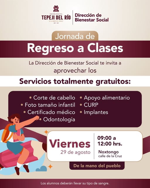 La Jornada de Regreso a Clases estará en la colonia Noxtongo