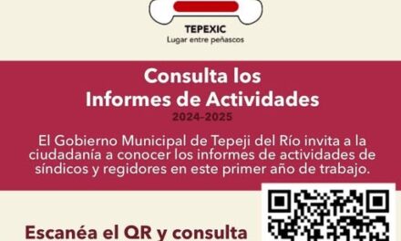 Ya puedes consultar los informes de actividades de los integrantes de la Asambea de Tepeji del Río