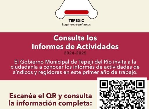 Ya puedes consultar los informes de actividades de los integrantes de la Asambea de Tepeji del Río