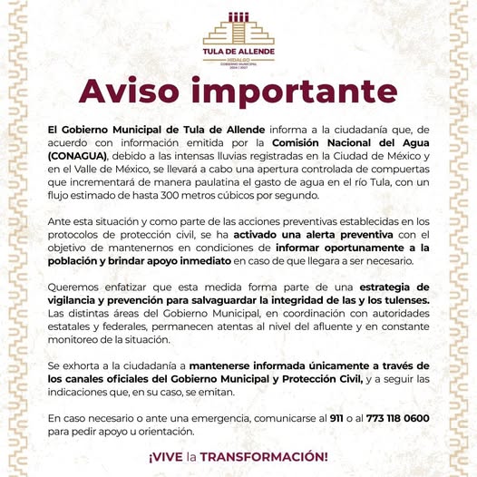 COMUNICADO GOBIERNO MUNICIPAL DE TULA DE ALLENDE
