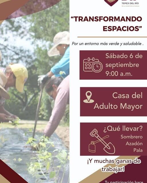 Participa en la Jornada de Plantación en la Casa del Adulto Mayor de Tepeji