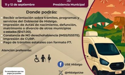 Este 11 y 12 de septiembre, la Unidad Móvil de servicios estatales estará en Atotonilco de Tula