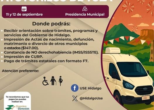 La Unidad Móvil de servicios estatales estará en Atotonilco de Tula