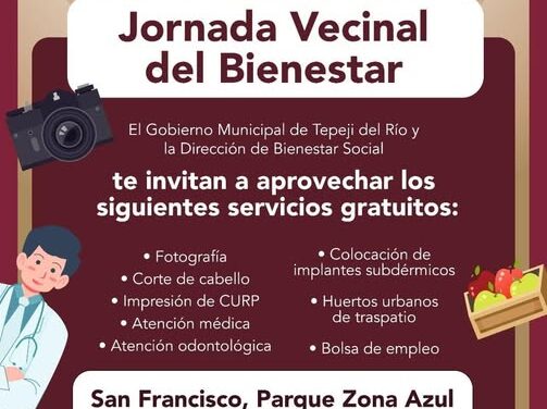 La Jornada vecinal del Bienestar estará en la colonia San Francisco