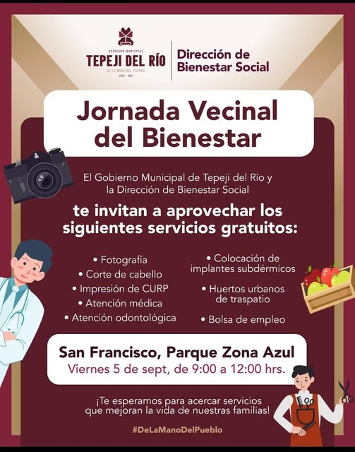 La Jornada vecinal del Bienestar estará en la colonia San Francisco