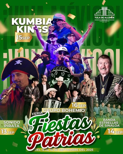 Cartel de la Feria de las Fiestas Patrias 2025 Tula de Allende