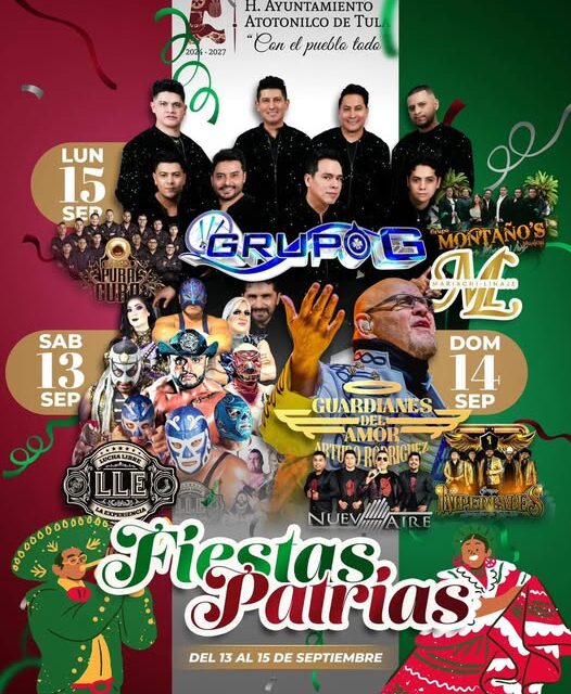 Programa Fiestas Patrias en Atotonilco de Tula