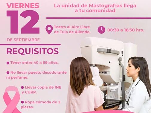 Habrá campaña gratuita de mastografías en Tula de Allende