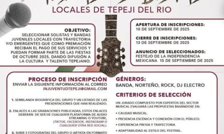Convocatoria para solistas y bandas locales de Tepeji del Río
