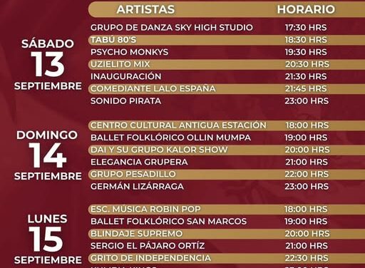 Programa Fiestas Patrias Tula 2025