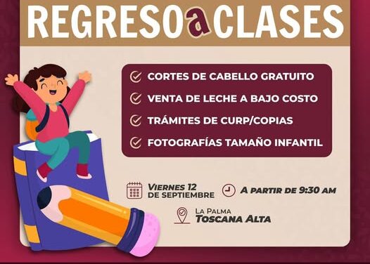 Recuerda que la Jornada “Regreso a Clases” está en Toscana Alta