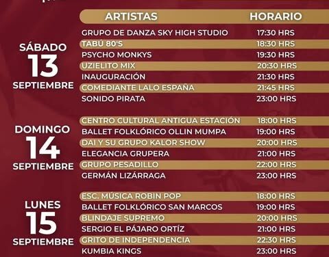 Hoy inicia la Feria de las Fiestas Patrias 2025 en Tula de Allende.