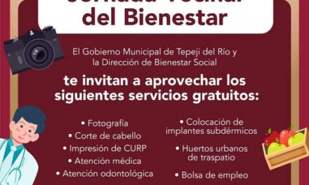 La Jornada Vecinal del Bienestar estará en la colonia San Juan Otlaxpa.