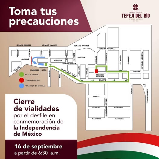 Cerrarán vialidades por desfile en Tepeji del Río