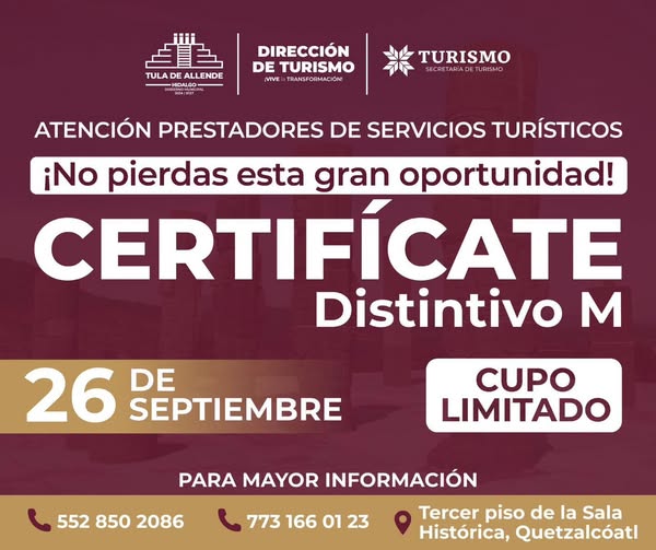 Invitan a participar en el proceso de certificación y profesionalización turística de la SECTURH.