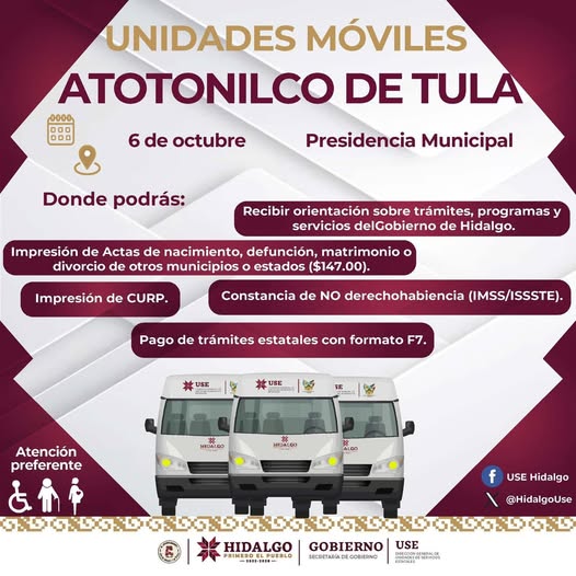 𝐋𝐚𝐬 𝐔𝐧𝐢𝐝𝐚𝐝𝐞𝐬 𝐌𝐨́𝐯𝐢𝐥𝐞𝐬 𝐝𝐞𝐥 𝐆𝐨𝐛𝐢𝐞𝐫𝐧𝐨 𝐝𝐞 𝐇𝐢𝐝𝐚𝐥𝐠𝐨 𝐥𝐥𝐞𝐠𝐚𝐧 𝐚 𝐀𝐭𝐨𝐭𝐨𝐧𝐢𝐥𝐜𝐨 𝐝𝐞 𝐓𝐮𝐥𝐚