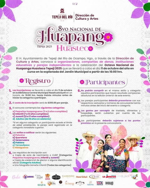 Tepeji lanza la convocatoria del 8º Nacional de Huapango Huasteco 2025