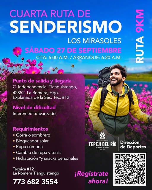 La Dirección de Deportes Tepeji del Río te invita a una mañana de naturaleza y esfuerzo.