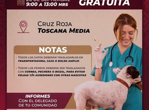 Mañana habrá 𝐜𝐚𝐦𝐩𝐚𝐧̃𝐚 𝐝𝐞 𝐯𝐚𝐜𝐮𝐧𝐚𝐜𝐢𝐨́𝐧 𝐚𝐧𝐭𝐢𝐫𝐫𝐚́𝐛𝐢𝐜𝐚 en Toscana Media